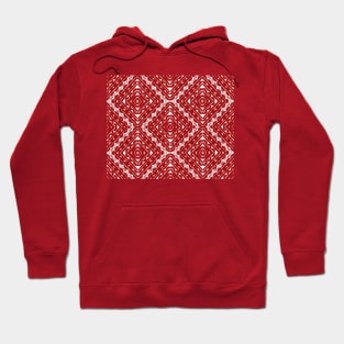 Red and white mosaic Hoodie